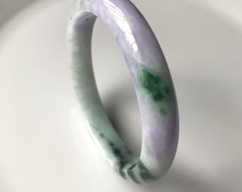 自社製造 認定天然グレードA翡翠バングル ラベンダーパープル (53.5 mm