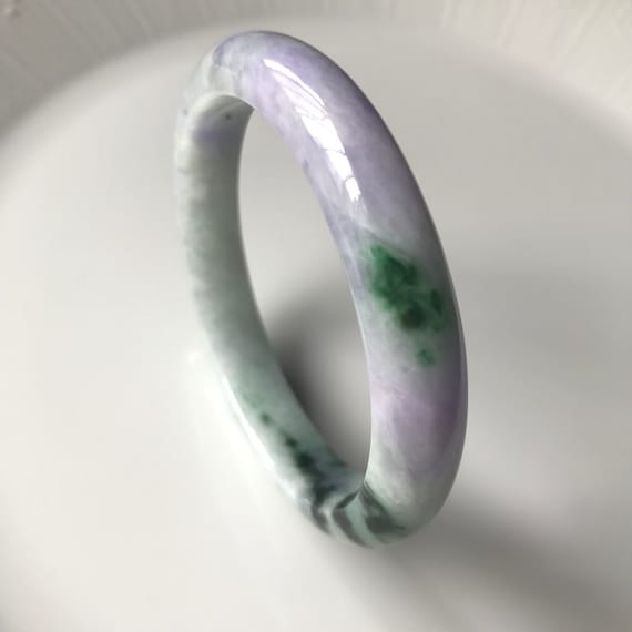 Jade Bangle 55.8mm - Certified Natural Type A Jadeite Bangle 100% Authentic lavender jade bangle Green Purple Jade Bangle Jade Bracelet