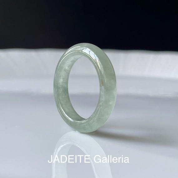 Jade Ring US7.75 - Natural Burmese jadeite translucent  Jade Authentic