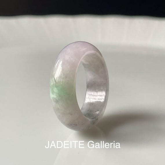 Jade Rings US 8.75 unisex band ring - Authentic Burmese Jadeite Jade Natural Grade A Translucent