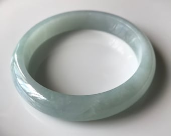 Burmese Mint Green Jadeite Bangle – Authentic Type A Jade, 59.6 mm