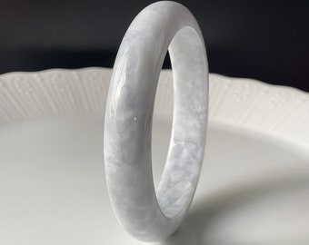 Lavender Jade Bangle 60.9 mm-  Lavender  Grade A Burmese Jadeite  Natural Jade Bangle