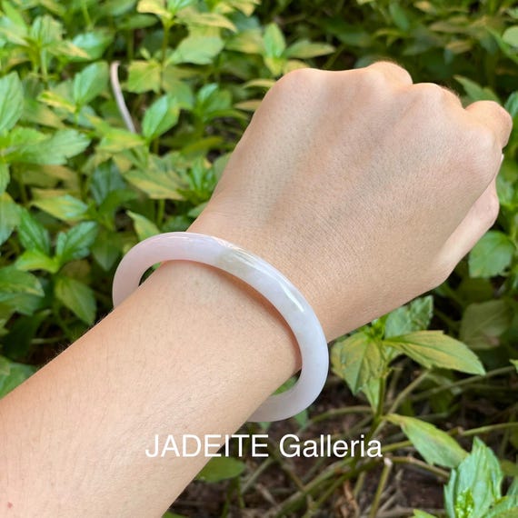 Jade Bangle 56.4 mm - Authentic Type A Burmese Jadeite Translucent Jade White Jade Bangle