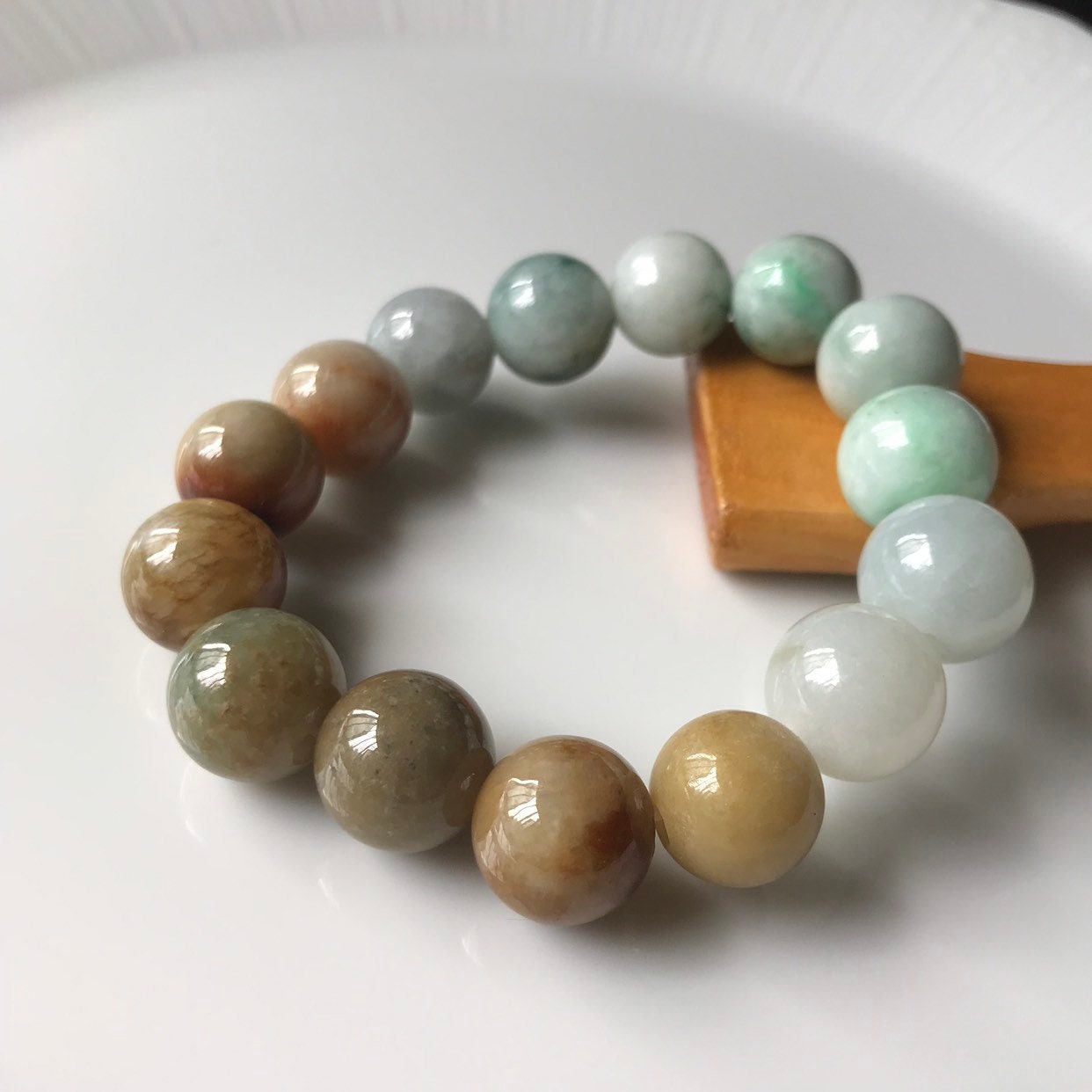 13-14mm Jade Bead Bracelet/ Natural Burmese Jadeite Jade Type | Etsy in