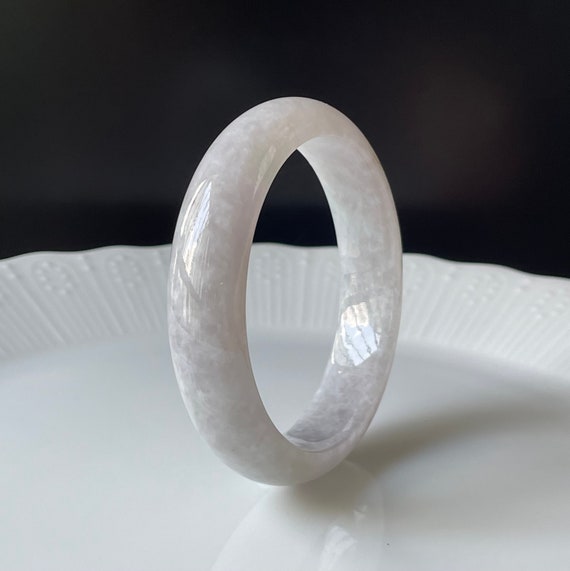 Jade Bangle 58.8 Certified Authentic Burmese Jadeite Jade Natural Grade A Grey Jade Genuine Jadeite Jewelry