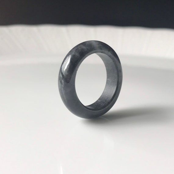 Jade ring US7.5 Type A Burmese Jade Ring Abacus jade band ring Authentic