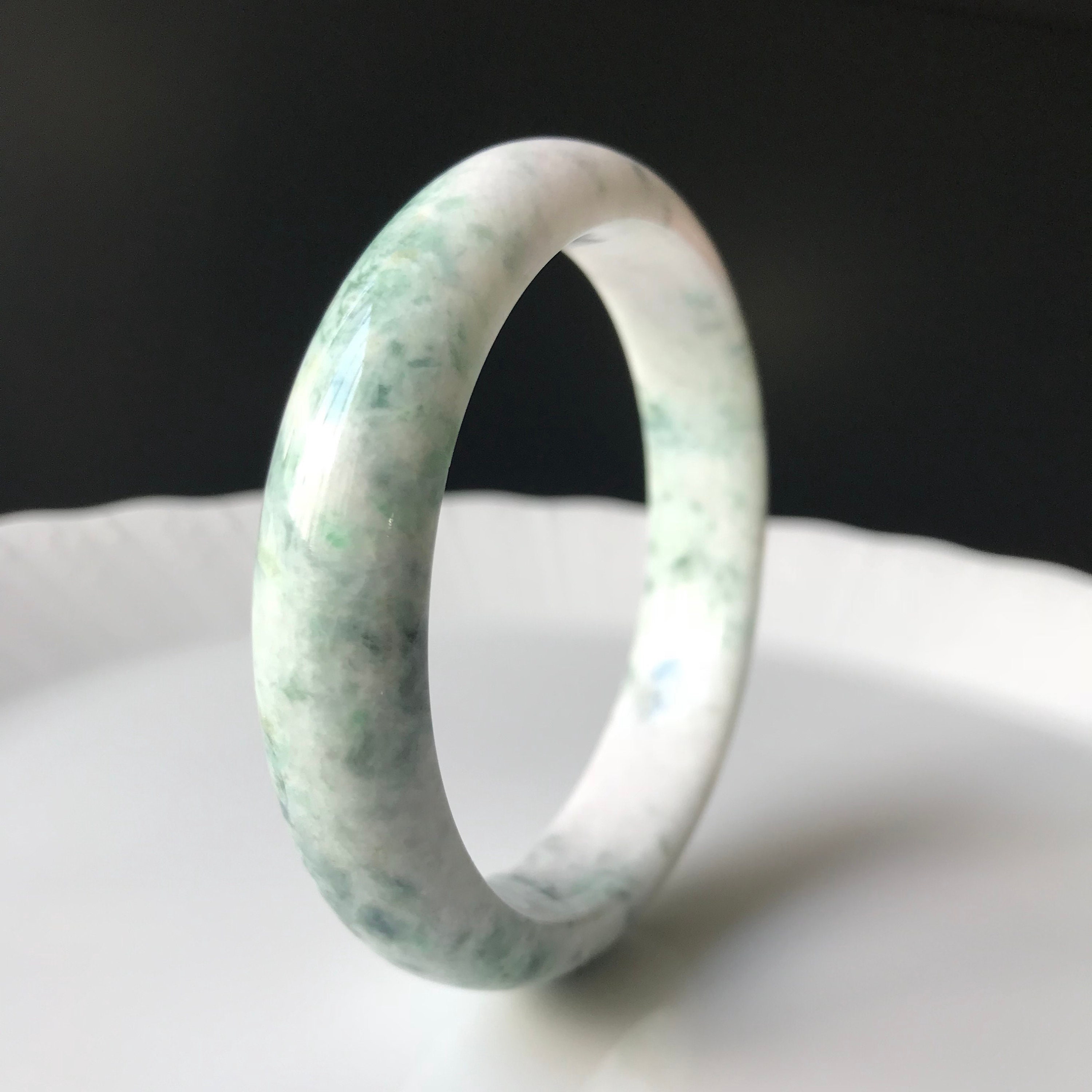 Jade Bangle 59mm 100 Natural Authentic Burmese Jadeite Jade Etsy