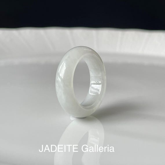 Jade Ring US6 3/4 Natural Type A Genuine Burmese Jade Myanmar Jadeite Ring Jade Band Ring US6.75