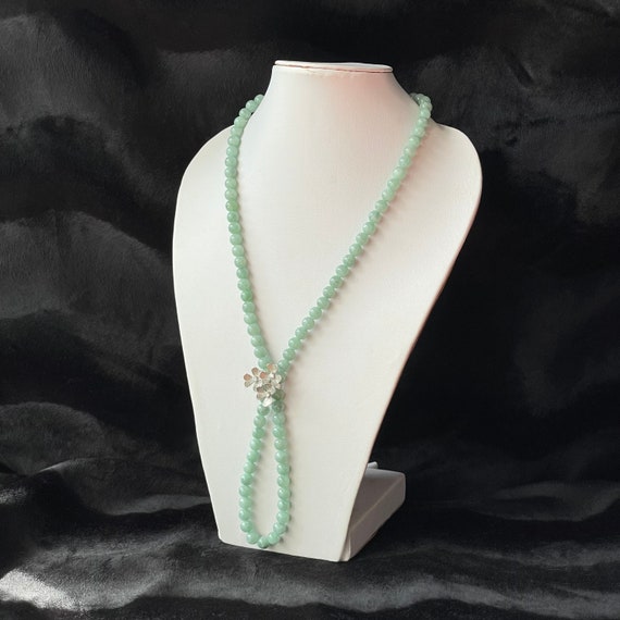 Mother’s Day Gift Jade Necklace 7mm bead Authentic Burmese Natural Jadeite Jade Grade A Green Jade Necklace