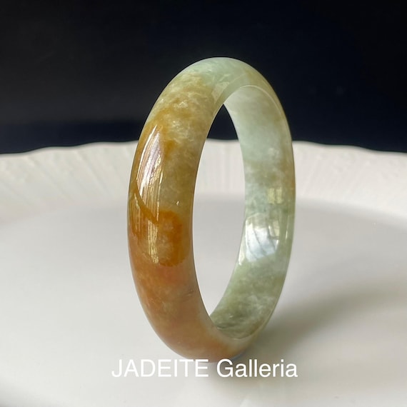 Jade Bangle 58.1mm - Authentic  Natural Burmese Jadeite Type A Translucent Yellow Jade Bangle