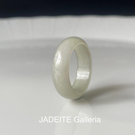 Jade Ring US6.75 JADEITE JADE Natural Type A Authentic Burmese Jade Myanmar Jadeite Ring Jade Band Ring