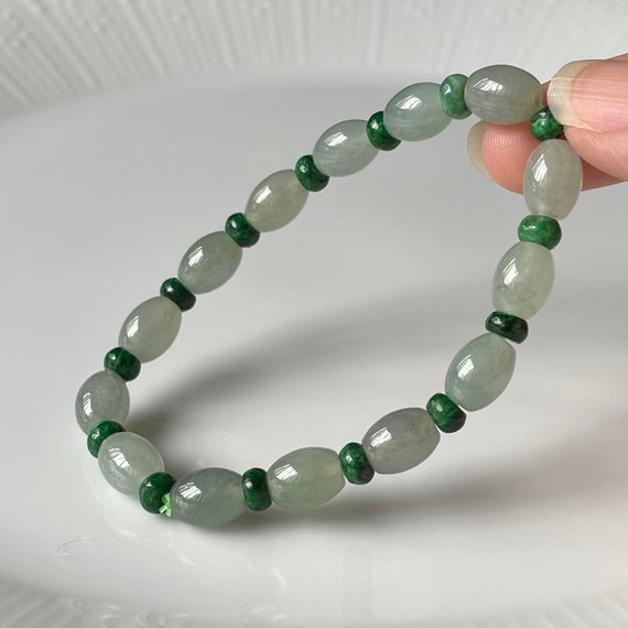 Buy Translucent Barrel Jade Bead Bracelet Natural Type A Burma Jadeite  grade A Myanmar Jade Jewelry Online in India - Etsy