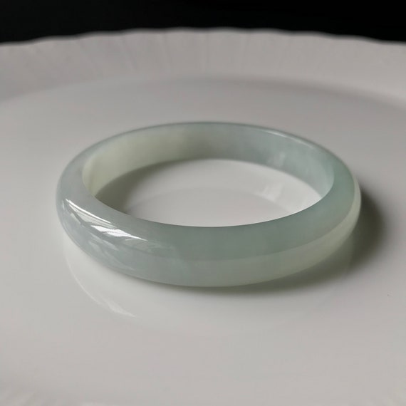 ビルマ産翡翠バングル – 53 mm 半透明青緑、天然グレードA - Etsy 日本