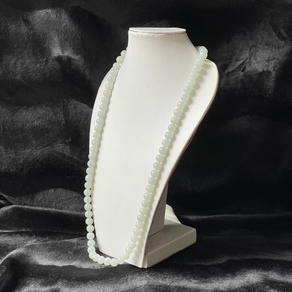Mother's Day White Jadeite Bead Necklace - Genuine Authentic Natural Myanmar Jadeite Jade Grade A 10mm beads