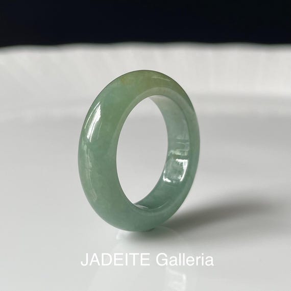 Jade Ring US7 Genuine Burmese Jade Band Ring Grade A Authentic