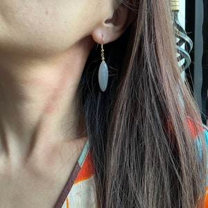 Boucles d&#39;oreilles en jade naturel - Authentique birman blanc translucide de qualité, paires de boucles d&#39;oreilles en jadéite Boucles d&#39;oreilles en jade blanc