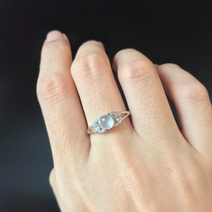 Natural Burma High Quality Jade Adjustable Ring - Natural Type A Icy Jadeite Cabochon with 925 Silver