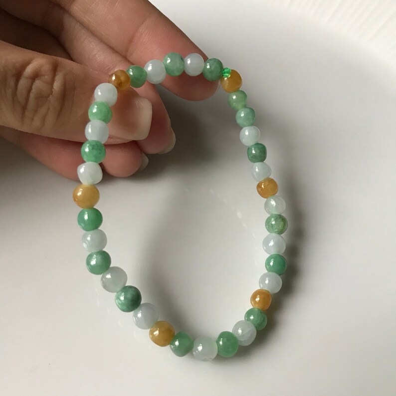 Jadeite bead Bracelet 5mm Burnese Type A Natural Jadeite Jade