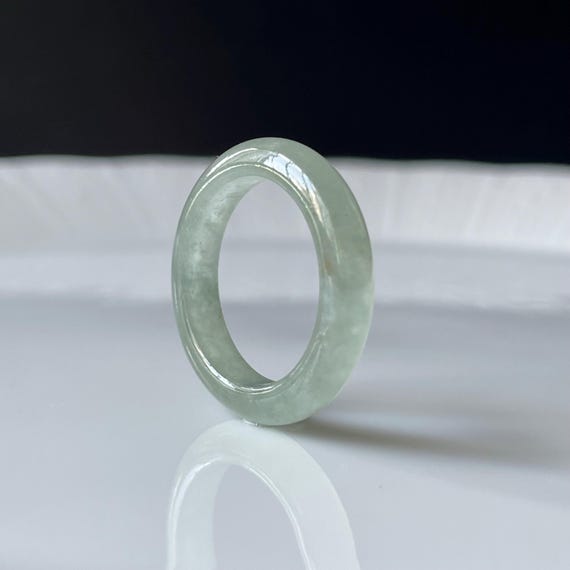 Jade Ring US7.75 - Natural Burmese jadeite translucent  Jade Authentic
