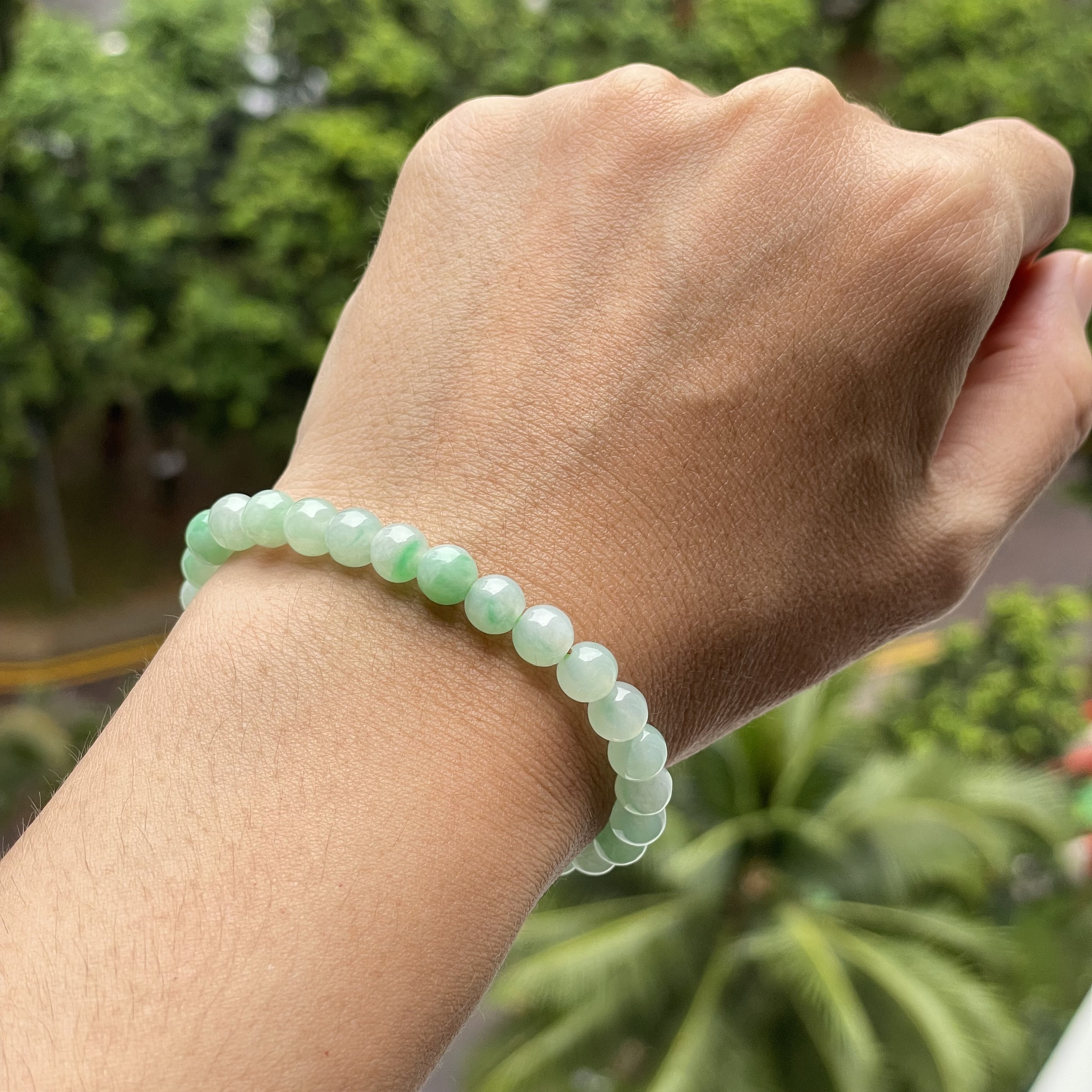 Jade bead bracelet- 6mm Natural Type A Burma Jadeite Jade bead bracelet- 6mm Natural Type A Burma Jadeite