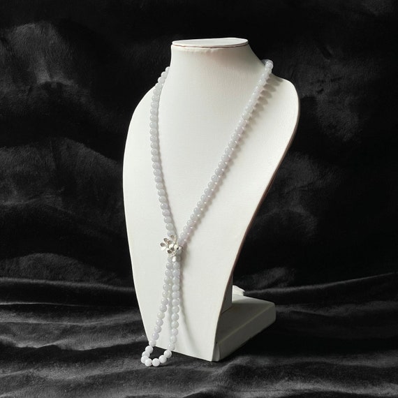 Jadeite Bead Necklace Genuine Burmese Natural Jadeite Jade Grade A Smokey Lavender Jadeite Necklace