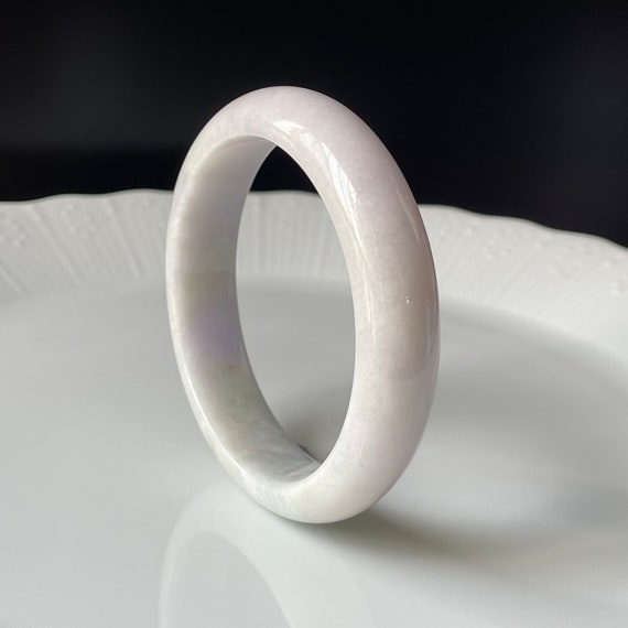 Jade Bangle 58.6mm- Natural Type A Jadeite Bangle Authentic lavender jade bangle Soft Lavender Certified Jadeite Bangle Jade Bracelet