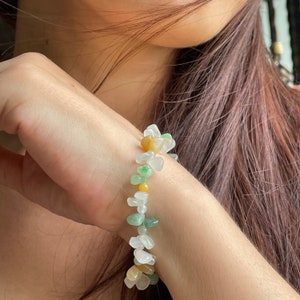 Multi shape Unique Jadeite Bracelet - 100% Natural Myanmar Jade Authentic Translucent Rainbow Corn Colorful Burmese Jade Jewelry