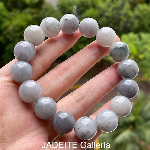 Burmese Jade Bead Bracelet - 13mm genuine natural jade bead bracelet