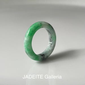 US2.5 Jade Band Ring Authentic Burmese Jadeite Natural Grade A Untreated Jadeite Vivid Green