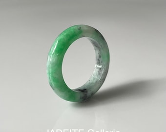 US2.5 Jade Band Ring Authentic Burmese Jadeite Natural Grade A Untreated Jadeite Vivid Green