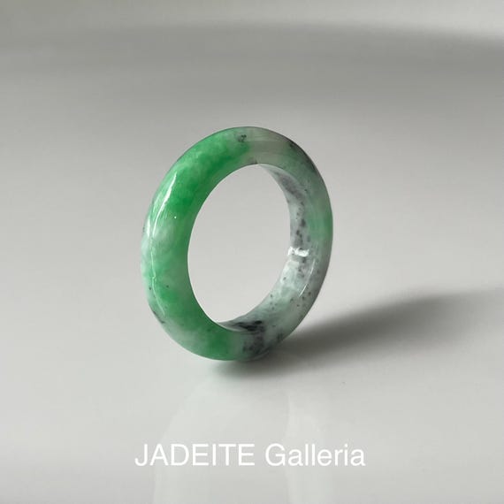 US2.5 Jade Band Ring Authentic Burmese Jadeite Natural Grade A Untreated Jadeite Vivid Green