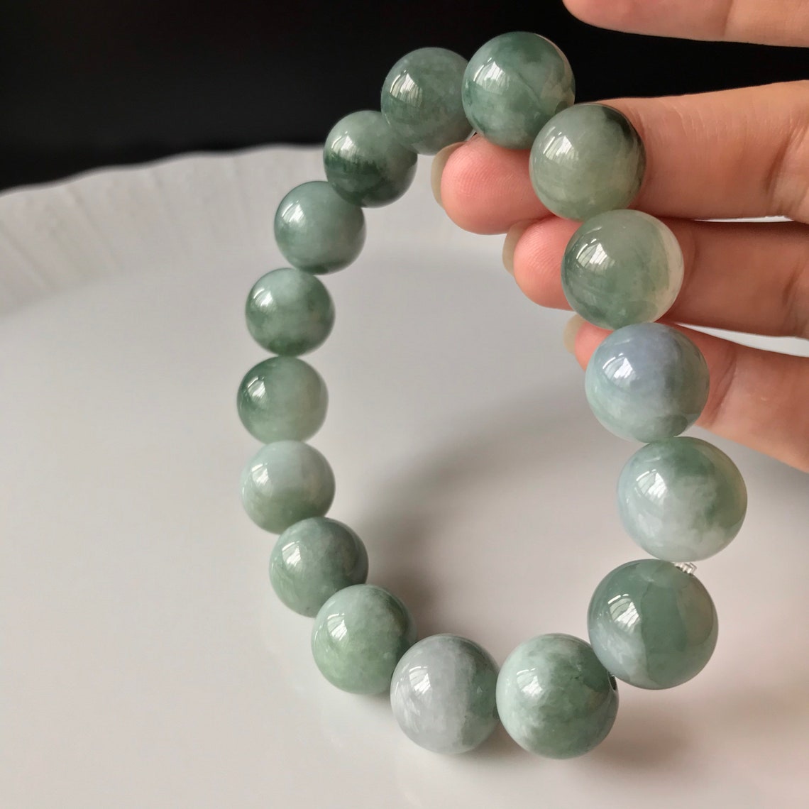 Mens Jade Bead Bracelet 13mm bead size Authentic MYANMAR Type | Etsy