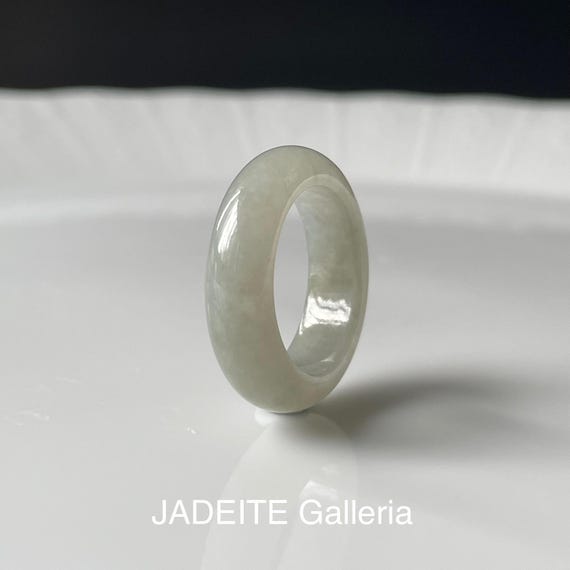 Jade Ring US6.75 Translucent jade - Natural Jadeite Type A Burmese Grade A Jade band ring