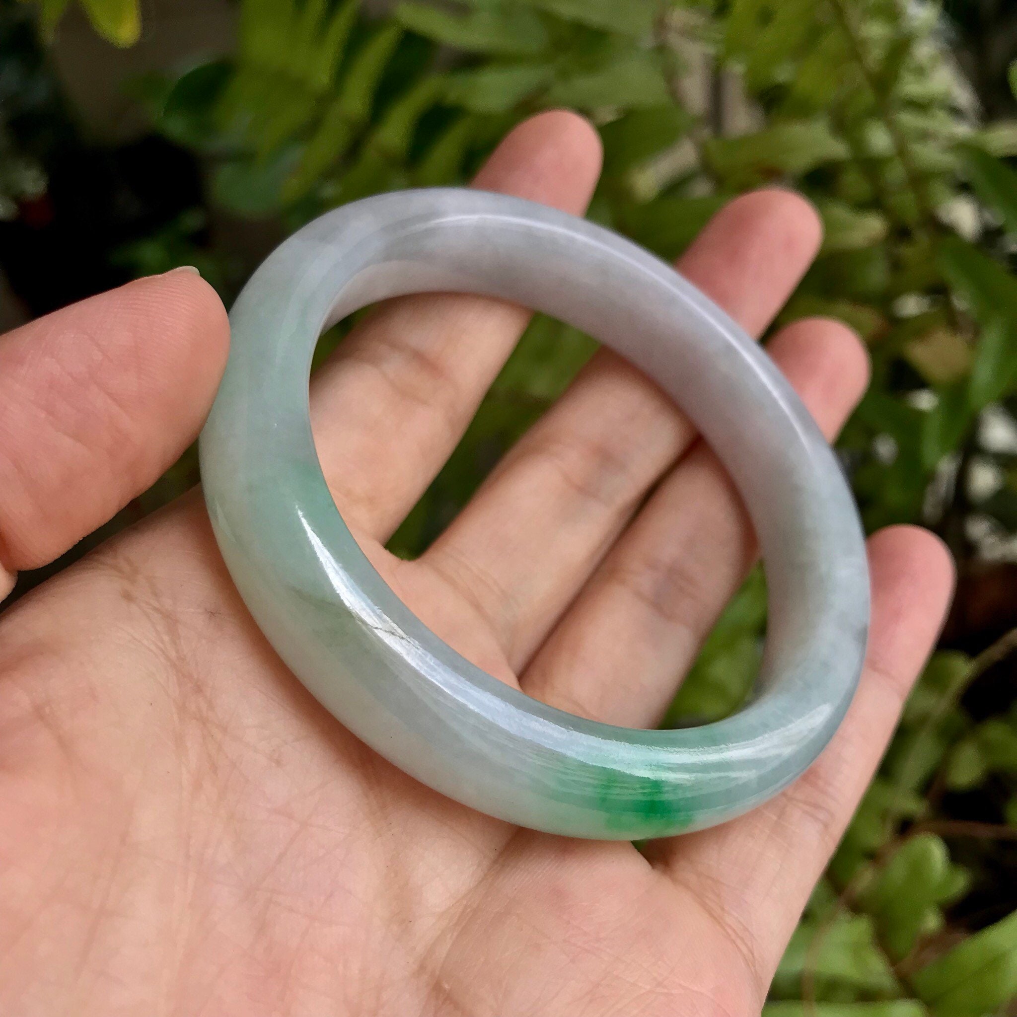 Jadeite Bangle 55.3mm Certified 100% Natural Burmese Jadeite | Etsy