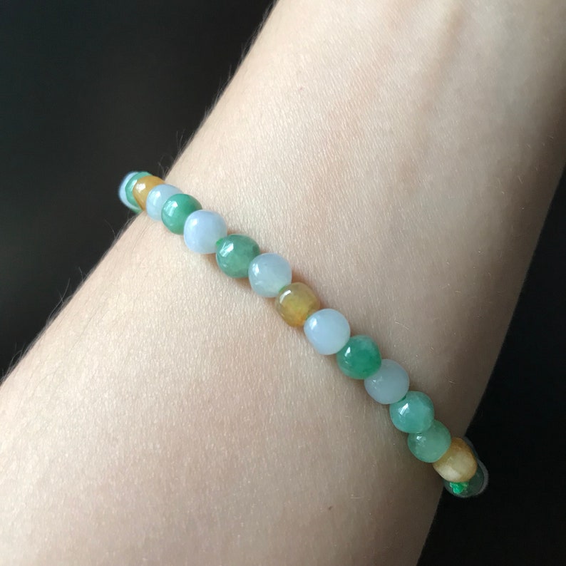 Jadeite bead Bracelet 5mm Burnese Type A Natural Jadeite Jade