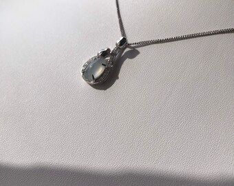 天然翡翠ペンダント - 本物のビルマ翡翠（タイプA）、925シルバーとCZ