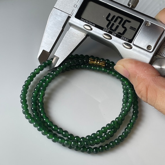 Collana Giada Fatta A Mano Collana In Giada Naturale Verde Con Perline Rondelle Sfaccettate 2x4 Mm - Lunghezza 18'' - Gioiello Elegante E Naturale Rondelle Inox - Foto 13