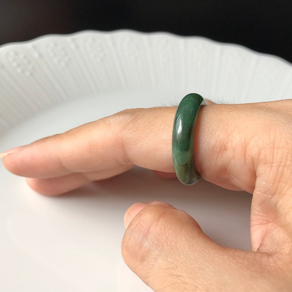Jadeite Ring US7.5 Authentic Natural Burmese Green Jadeite Abacus Ring