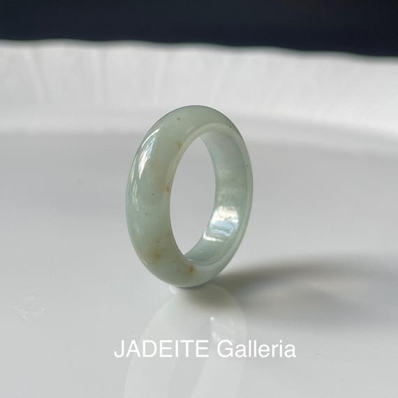 Jade Ring US7  Natural Type A Burmese Jadeite Ring Untreated Jade Ring Unisex Jade Band Ring