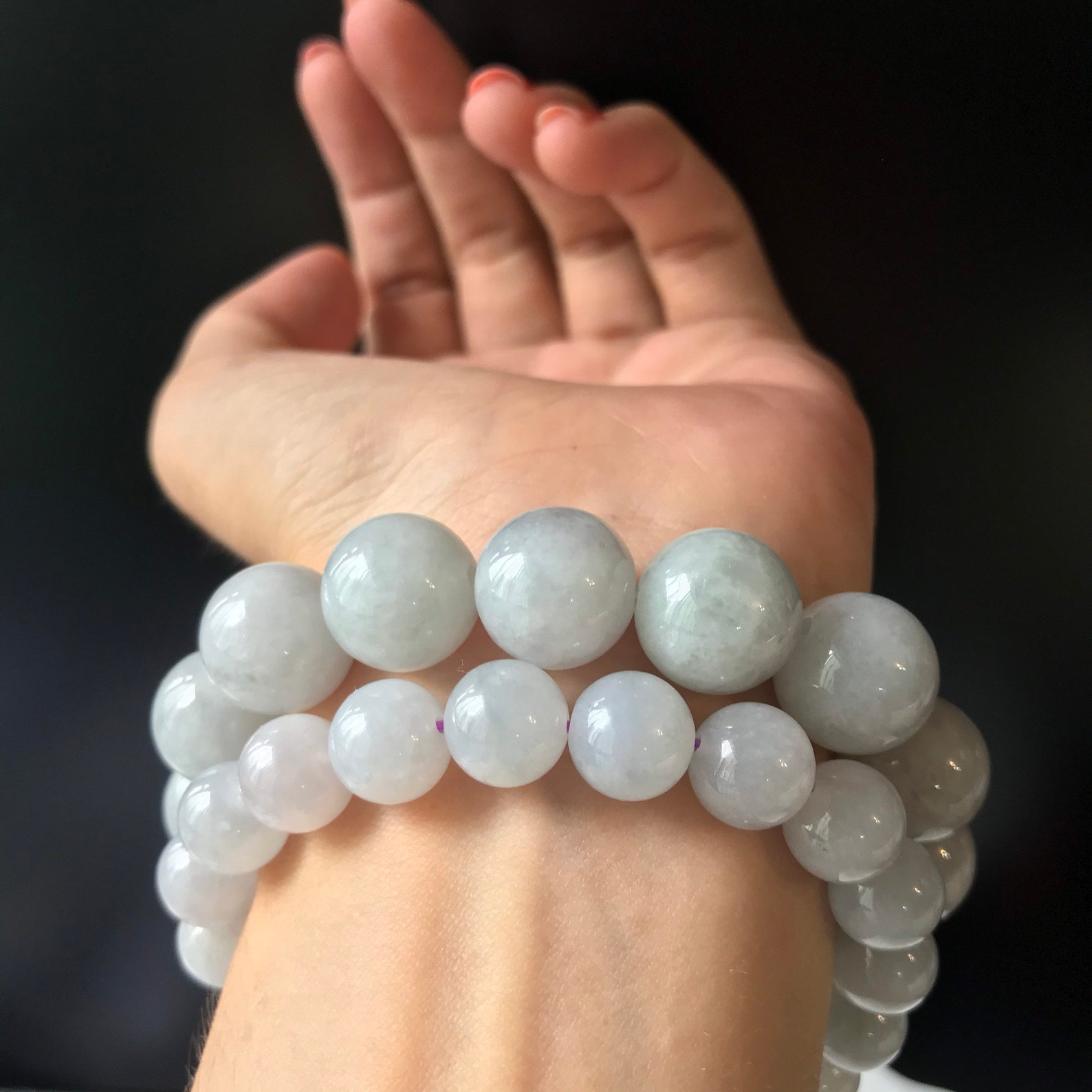 Couple Jade bracelets jadeite beaded bracelet 13mm jade Etsy