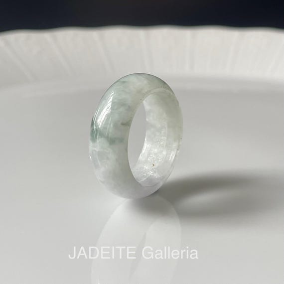 Jade Ring US 9.5 Burmese Jadeite Nautral Type A Jade Band Ring