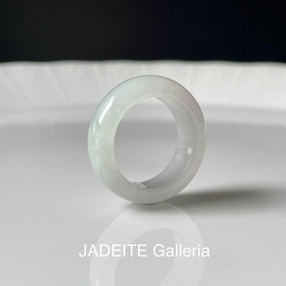 Jade Ring US6 3/4 Natural Type A Genuine Burmese Jade Myanmar Jadeite Ring Jade Band Ring US6.75