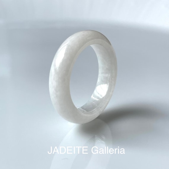 Jade Ring US7 Natural Type A Genuine Burmese Jade Myanmar Jadeite Ring Jade Band Ring US 7