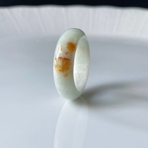 Jade Ring US8.75 Natural Type A Burmese Jadeite Ring Untreated Jade Rings Men’s Jade Ring Unisex Jade Band Rings