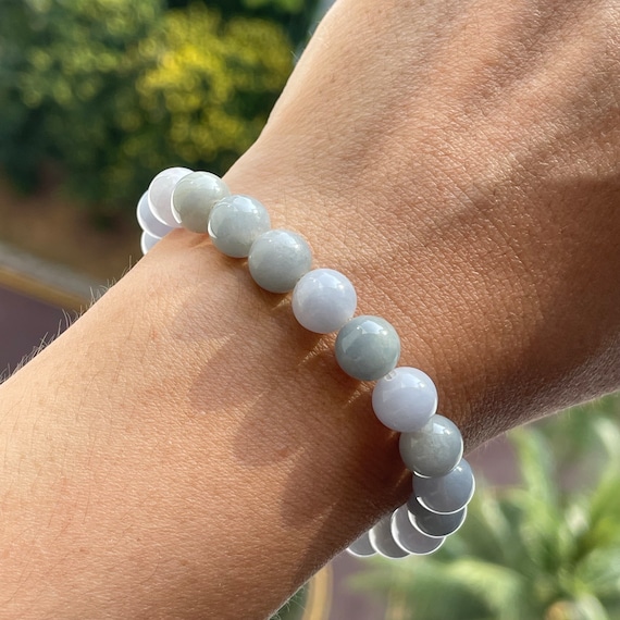 Yam Shade Jade bead bracelet- Natural Type A Burmese Jadeite Rare Aged Lavender  jadeite bracelet