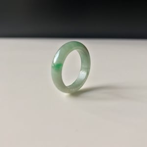 Jadeite Band Ring US6.8  Authentic Natural Burmese Green Jadeite Abacus Ring Green Jade ring Natural Jadeite Ring Jade Band Ring