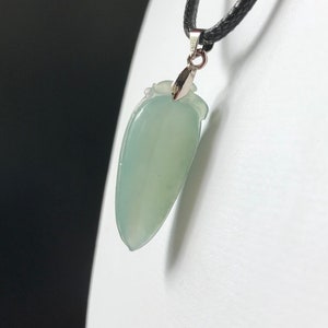 Jade Pendant - Natural Type A Burmese jade translucent green jade pendant