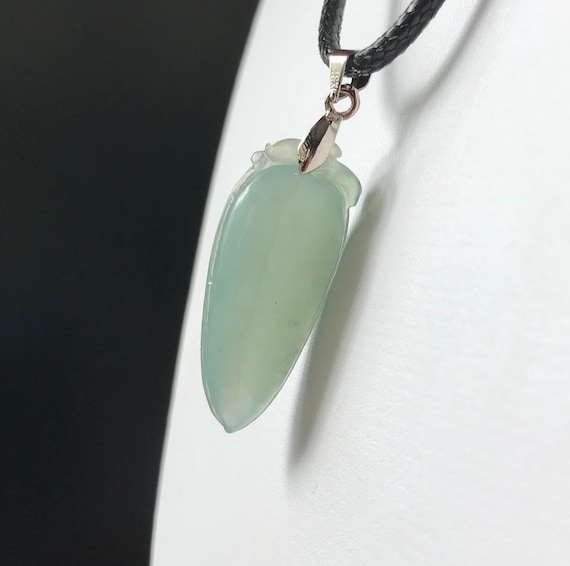 Jade Pendant - Natural Type A Burmese jade translucent green jade pendant