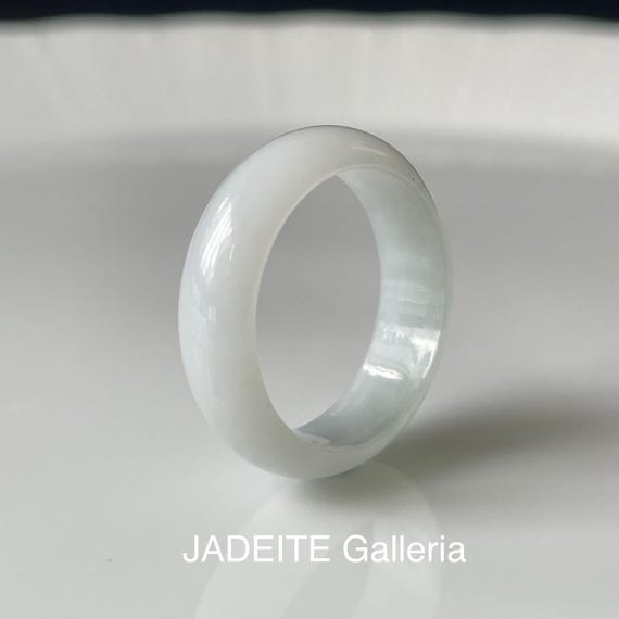 Jade Ring US9 3/4 Natural Type A Genuine Burmese Jade Myanmar Jadeite Ring Jade Band Ring US9.75