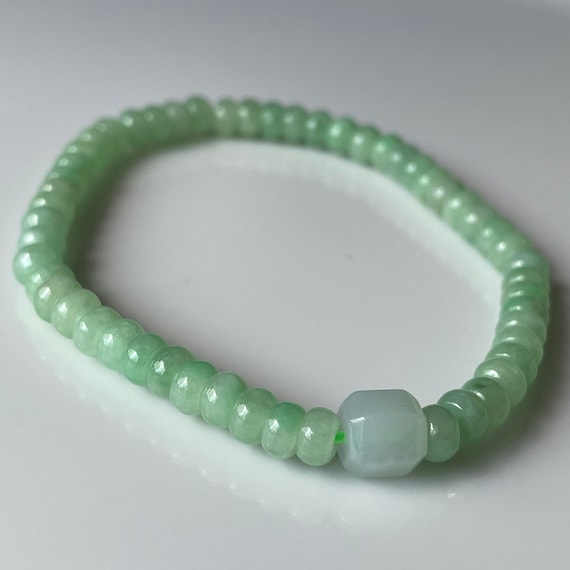 Natural Jadeite bracelet  5mm bead bracelet- Natural Type Authentic  Jadeite Jewelry